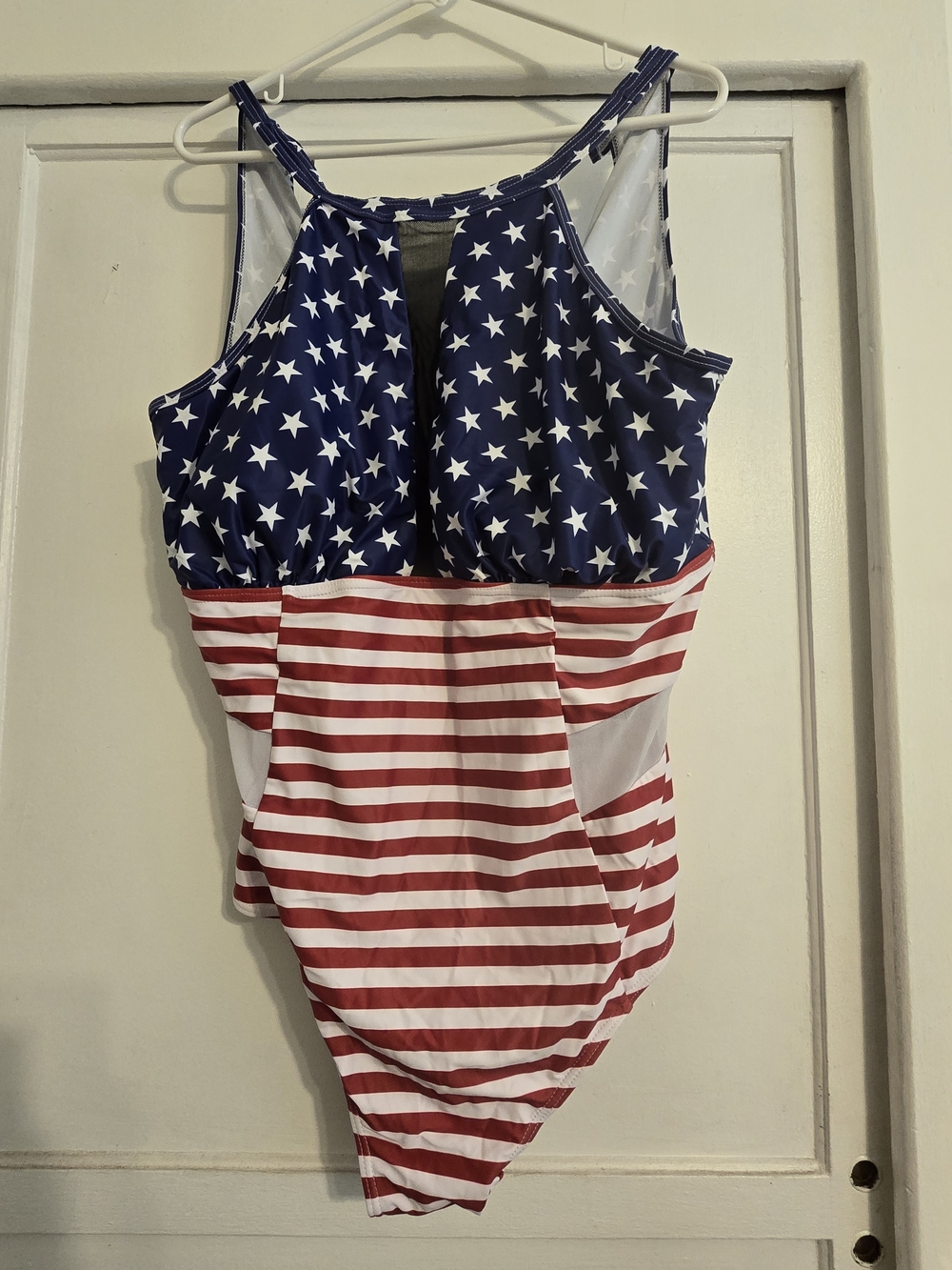 Women’s American Flag One-Piece Swimsuit - Navy & Red Stars and Stripes